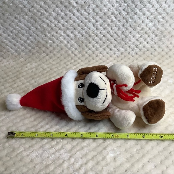 SEARS Vintage 2003 Plush Baxter the Dog Stuffed Animal Toy Santa Hat and Scarf - Picture 12 of 12